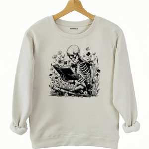 Book Reading Skeleton Sweatshirt