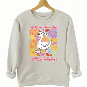 Dilly Dallying Duck Floral Sweatshirt