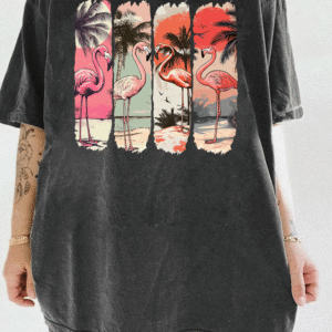 Flamingo Tropical Sunset Tee